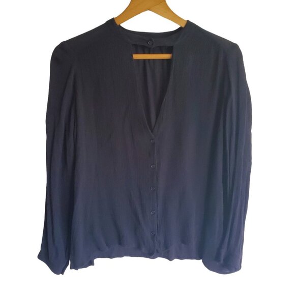 Lush Nordstrom XS Choker Collar Plunge Button Front Top Black Long Sleeve Event - Picture 1 of 10
